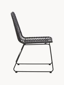 Chaise en polyrotin Providencia, Noir, larg. 44 x prof. 55 cm