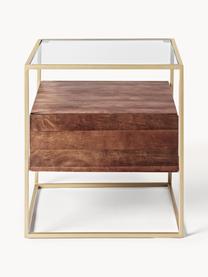 Odkládací stolek Theodor, Mangové dřevo, hnědá, Š 45 cm, V 50 cm