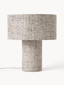 Lámpara de mesa en tejido tweed Ron, Estructura: metal con pintura en polv, Cable: cubierto en tela, Bouclé tonos marrones, Ø 30 x Al 35 cm
