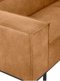 Sofá de cuero Abigail (3 plazas), Tapizado: tejido de cuero (70% cuer, Patas: metal pintado, Cuero marrón, An 230 x F 95 cm