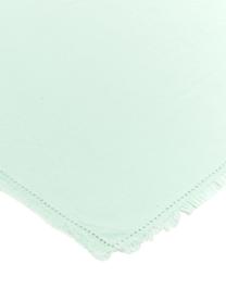 Tovagliolo di stoffa con frange Hilma 2 pz, 100% cotone, Verde menta, Larg. 45 x Lung. 45 cm