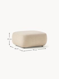 Pouf Sofia, Rivestimento: 100% poliestere Il rivest, Struttura: legno di abete rosso, cer, Piedini: plastica Il materiale uti, Tessuto beige, Larg. 99 x Prof. 78 cm