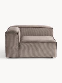 Eckmodul Lennon aus Cord, Bezug: Cord (92 % Polyester, 8 %, Gestell: Massives Kiefernholz, Spe, Cord Taupe, B 119 x T 119 cm, Eckteil links