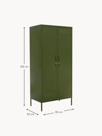 Petite armoire Twinny, Acier, revêtement par poudre, Vert foncé, larg. 85 x haut. 183 cm