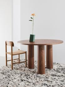 Table ronde bois de noyer Colette, Ø 120 cm, MDF (panneau en fibres de bois à densité moyenne), avec placage en bois de noyer, Bois, Ø 120 x haut. 72 cm