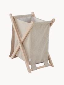 Panier à linge avec cadre en bois Vik, larg. 35 cm, Beige, bois clair, larg. 35 x haut. 50 cm