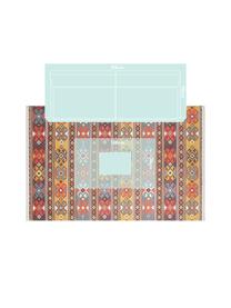 Alfombra kilim Kevan, estilo oriental, Parte superior: 50% poliéster, 50% algodó, Reverso: poliéster, Multicolor, An 180 x L 280 cm (Tamaño M)