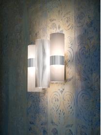 Applique murale LED design La Lollo, Blanc, couleur argentée, larg. 28 x haut. 30 cm
