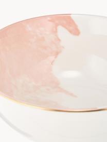 Ciotola cereali in porcellana con sfumatura e bordo dorato Rosie 2 pz, Porcellana, Bianco crema, Ø 15 x Alt. 6 cm