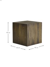 Stolik pomocniczy z drewna naturalnego Box, Drewno mangowe, płyta pilśniowa średniej gęstości (MDF), Drewno mangowe, S 40 x W 40 cm