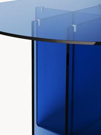 Ronde Glazen eettafel Anouk, Ø 120 cm, Glas, Blauw, Ø 120 cm