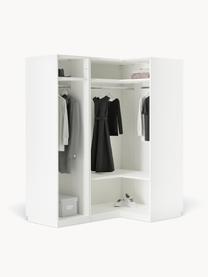 Armario esquinero modular Leon, 3 puertas (165 cm), diferentes variantes, Estructura: tablero aglomerado revest, Blanco, Interior Basic (An 165 x Al 200 cm) esquinero