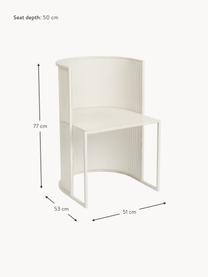 Chaise de jardin Bauhaus, Acier, revêtement par poudre, Blanc crème, larg. 51 x prof. 53 cm