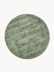 Tapis rond en viscose tissé main Jane, Vert foncé, Ø 150 cm (taille M)