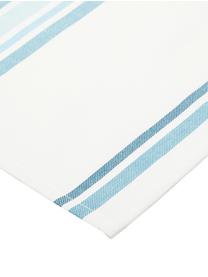 Baumwoll-Servietten Katie, 2 Stück, Baumwolle, Weiss, Blau, 50 x 50 cm