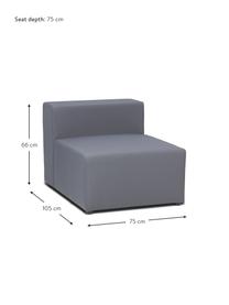 Outdoor-Mittelmodul Simon, Bezug: 88% Polyester, 12% Polyet, Gestell: Siebdruckplatte, wasserfe, Dunkelgrau, B 75 x T 105 cm