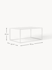 Table basse en métal Neptun, Métal, revêtement par poudre, Blanc, larg. 90 x prof. 60 cm