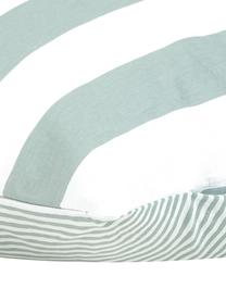 Taie d'oreiller 50x70 réversible, à rayures Lorena, 2 pièces, Vert sauge, blanc, larg. 50 x long. 70 cm