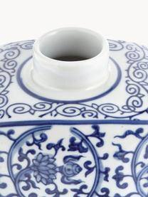 Vaso in porcellana con coperchio Ella, alt. 17 cm, Porcellana, Blu, bianco, Larg. 11 x Alt. 17 cm