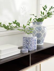 Vase en porcelaine avec couvercle Ella, haut. 17 cm, Porcelaine, Bleu, blanc, larg. 11 x haut. 17 cm