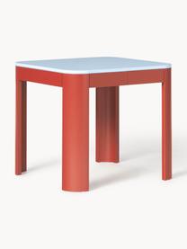 Mesa de comedor extensible Samos, tamaños diferentes, Tablero: tablero de fibra de densi, Patas: madera de haya maciza, Azul claro, rojo, An 80/120 x F 80 cm