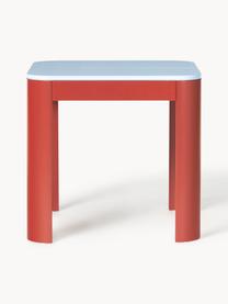 Mesa de comedor extensible Samos, tamaños diferentes, Tablero: tablero de fibra de densi, Patas: madera de haya maciza, Azul claro, rojo, An 80/120 x F 80 cm