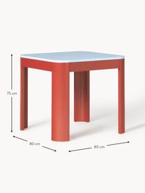 Table extensible Samos, tailles variées, Bleu clair, rouge, larg. 80 - 120 x prof. 80 cm