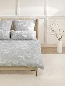 Flanelová posteľná bielizeň Animal Toile, Svetlosivá, vzorovaná, 155 x 220 cm + 1 vankúš 80 x 80
