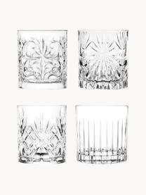 Verres à whisky en cristal à embossage Bichiera, 4 élém., Cristal, Transparent, Ø 8 x haut. 9 cm, 310 ml