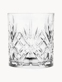 Vasos old fashioned de cristal con relieve Bichiera, 4 uds., Cristal, Transparente, Ø 8 x Al 9 cm, 310 ml