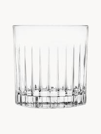 Vasos old fashioned de cristal con relieve Bichiera, 4 uds., Cristal, Transparente, Ø 8 x Al 9 cm, 310 ml