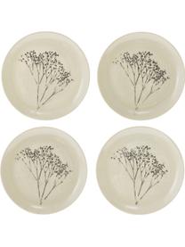 Handgemachter Frühstücksteller Bea mit Gräser-Motiv, Steingut, Beige, Ø 22 cm