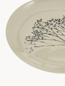 Ručně vyrobený snídaňový talíř s motivem trávy Bea, Kamenina, Světle béžová, Ø 22 cm