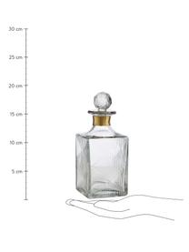 Bottiglia liquore in vetro Diamond, 400 ml, Vetro, Trasparente Bordo: dorato, Alt. 19 cm