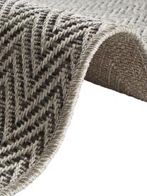 In- & outdoor loper Nature met subtiel zigzagpatroon, 100% polypropyleen, Grijs, antraciet, B 80 x L 250 cm