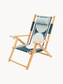 Inklapbare tuinligstoel Tommy, Bekleding: 50% katoen, 50% polyester, Frame: hout, Turquoise, mintgroen, B 43 x H 84 cm