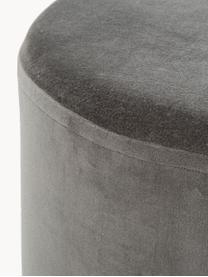 Puf z aksamitu Haven, Tapicerka: aksamit bawełniany, Szary aksamit, czarny, Ø 38 x W 45 cm