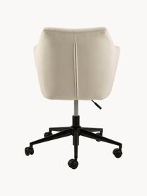 Fluwelen bureaustoel Nora, in hoogte verstelbaar, Bekleding: polyester (fluweel), Frame: gepoedercoat metaal, Fluweel beige, B 58 x D 58 cm