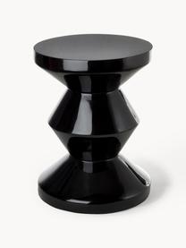 Table d'appoint ronde Zig Zag, Plastique, laqué, Noir, Ø 36 x haut. 46 cm