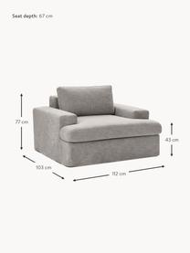 Fauteuil Russell met afneembare hoezen, Bekleding: 100% katoen Met 50.000 sc, Frame: massief grenenhout FSC-ge, Poten: kunststof Dit product is , Geweven stof grijs, B 103 x D 112 cm