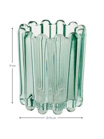 Teelichthalter Nizza aus Glas, Glas, Türkis, transparent, Ø 10 x H 11 cm