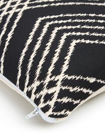 Housse de coussin 45x45 bohème noire Jax, Blanc, noir