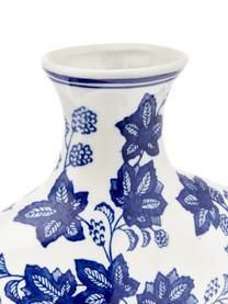 Vaso decorativo in ceramica Blue Flowers, Ceramica, Bianco latteo, blu, Larg. 26 x Alt. 32 cm