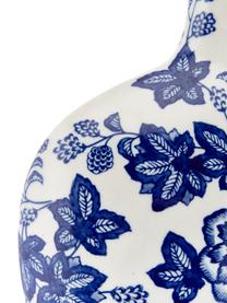 Vaso decorativo in ceramica Blue Flowers, Ceramica, Bianco latteo, blu, Larg. 26 x Alt. 32 cm