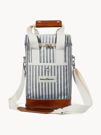 Kühltasche Retro, 50 % Baumwolle, 25 % Polyester, 25 % PVC, Graublau, Weiss, B 20 x H 33 cm