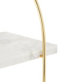 Mramorový nástenný regál Porter, Mramorová biela, odtiene zlatej, Š 40 x V 58 cm