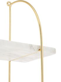 Mramorový nástenný regál Porter, Mramorová biela, odtiene zlatej, Š 40 x V 58 cm
