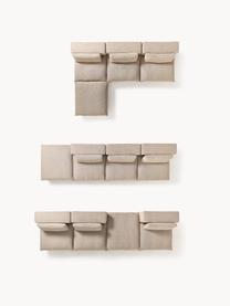 Modulares Ecksofa Felix mit Hocker, Bezug: 100 % Polyester Der strap, Gestell: Massives Kiefern- und Fic, Webstoff Beige, B 300 x T 210 cm