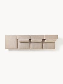 Canapé d'angle modulable avec pouf Felix, Tissu beige, larg. 300 x prof. 210 cm