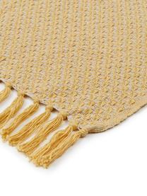 Manta Check, 100% algodón, Beige, amarillo, An 130 x L 170 cm